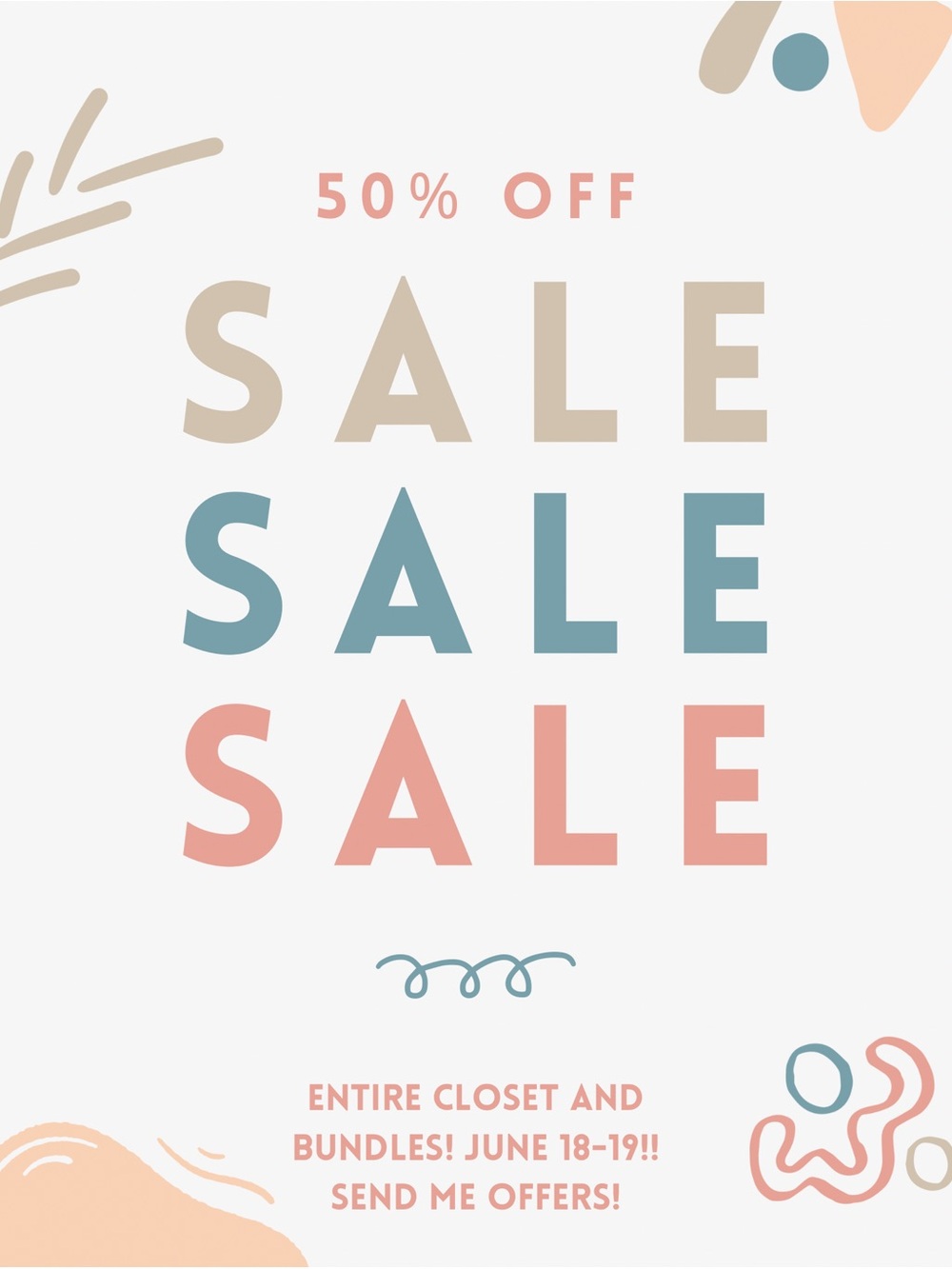 50% Off SALE Graphic Poster - Pastel Multi-Color Design